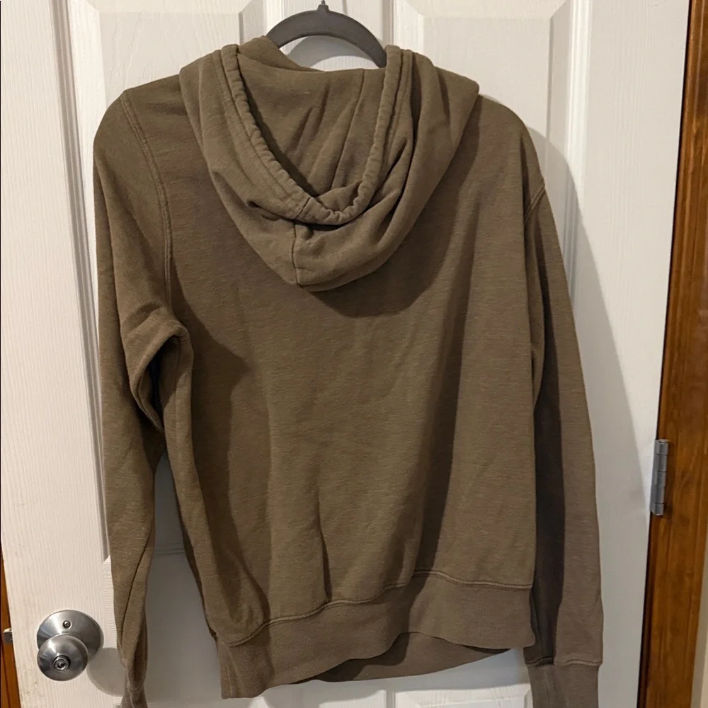 The North Face Men's Olive Brown Pullover Hoodie with White Logo
